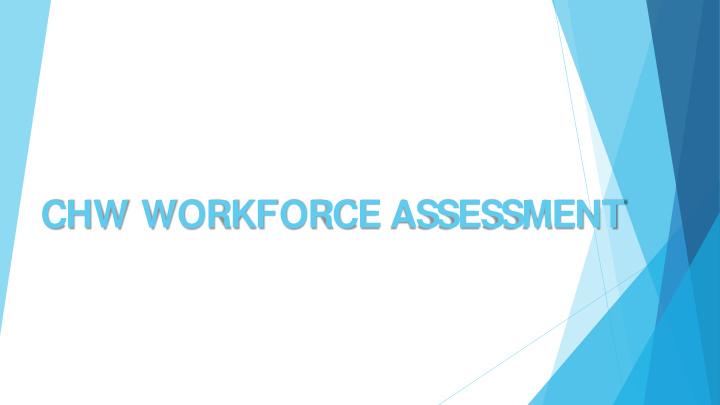 chw workforce assessment community health workers