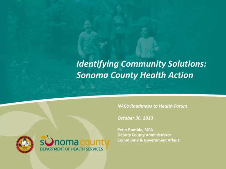 identifying community solutions sonoma county health