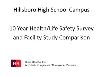 Hillsboro High School Campus  10 Year Health/Life Safety Survey  and Facility Study Comparison