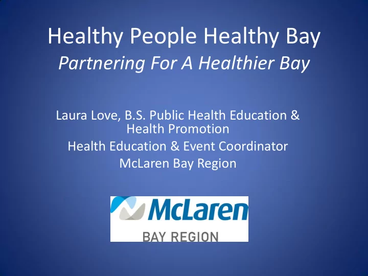 healthy people healthy bay