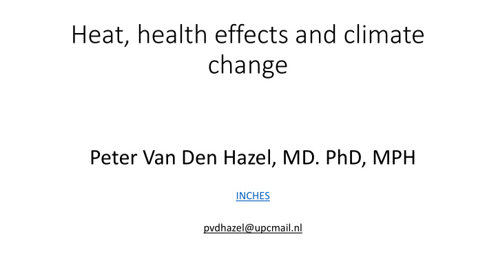heat health effects and climate change
