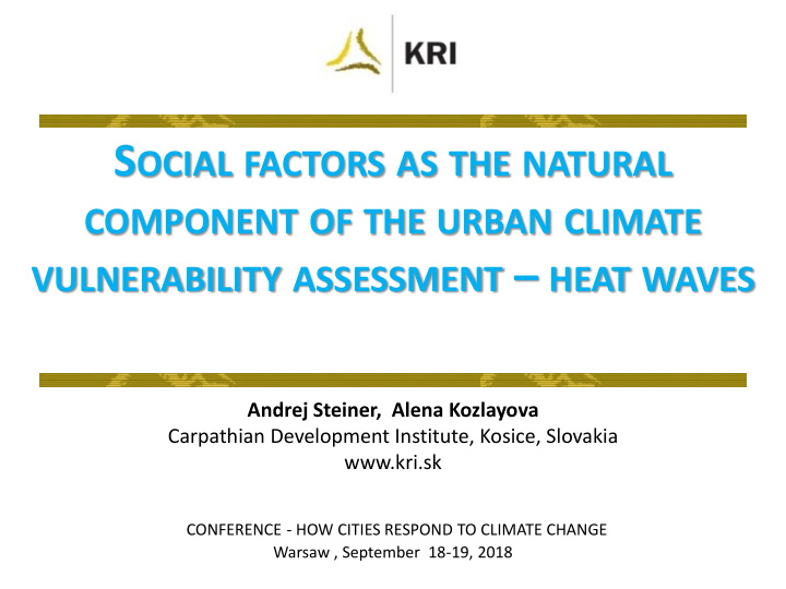 component of the urban climate