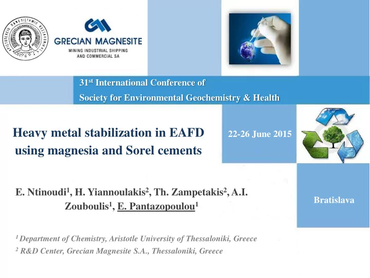 heavy metal stabilization in eafd