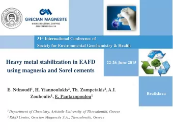 Heavy metal stabilization in EAFD  22-26 June 2015  using magnesia and Sorel cements E. Ntinoudi 1