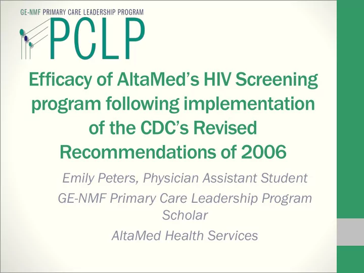 recommendations of 2006