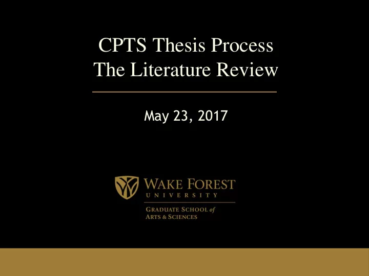 the literature review