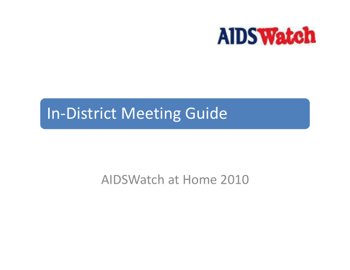in district meeting guide