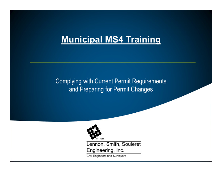 municipal ms4 training