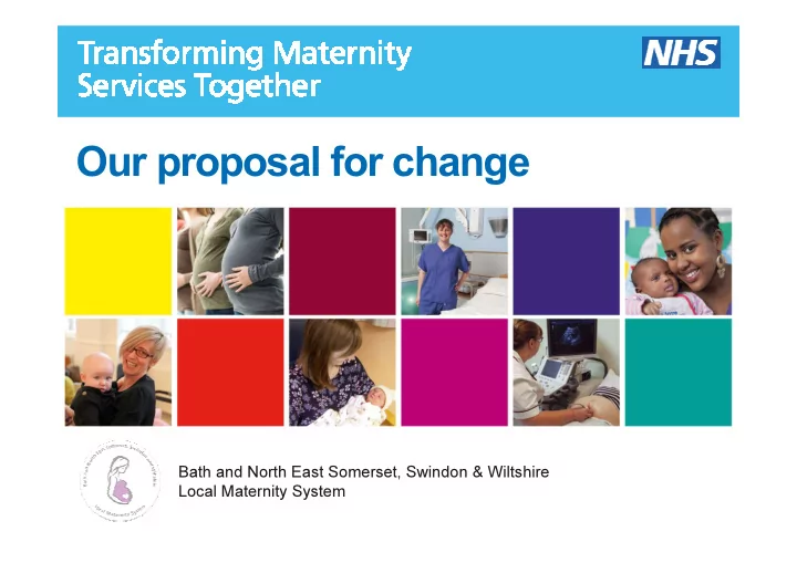 our proposal for change