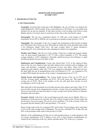 1 Mr. Nigel Paul C. Villarete , City Administrator, Cebu City  During the period 1995 to 1998, it