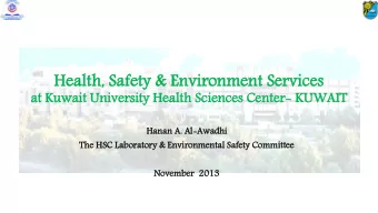 Health  th, Saf  Safety &amp; Enviro  ronment Se  t Serv  rvices  at Kuwait U  Univer  ersit  ity H