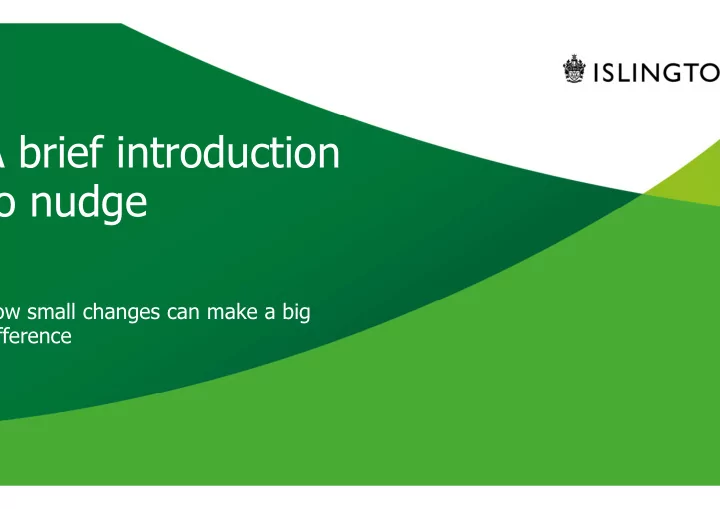 a brief introduction o nudge