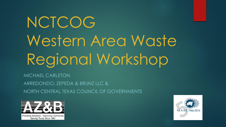 western area waste regional workshop