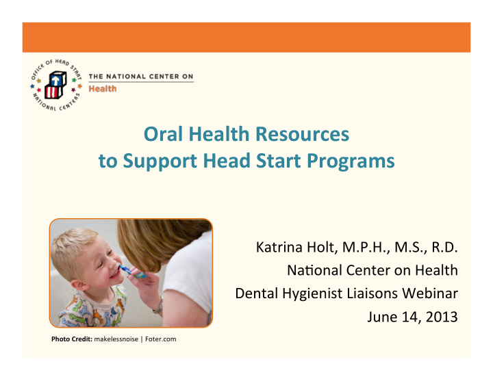 oral health resources to support head start programs
