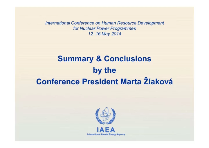 summary conclusions by the conference president marta
