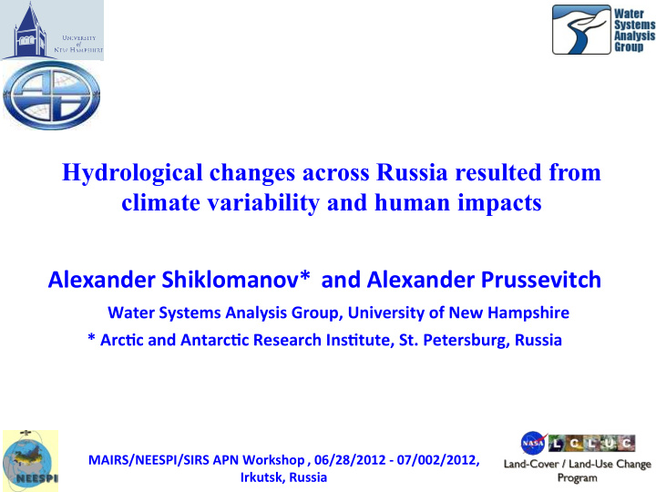 hydrological changes across russia resulted from climate