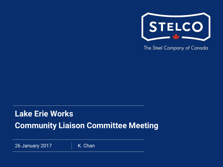 lake erie works community liaison committee meeting