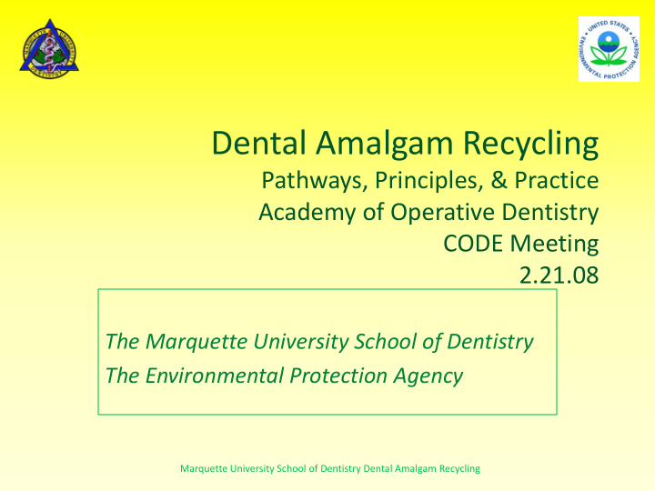 dental amalgam recycling