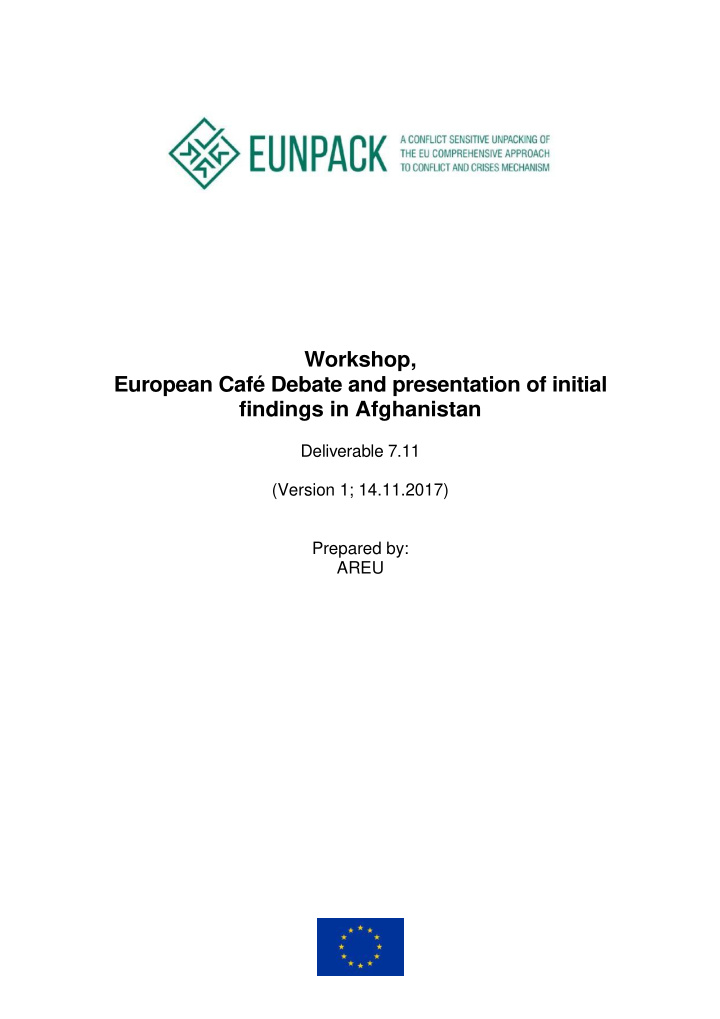 workshop european caf debate and presentation of initial