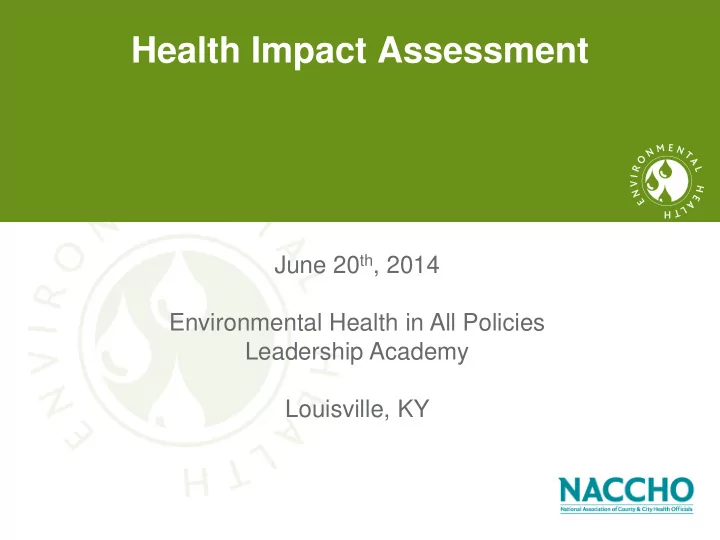 health impact assessment