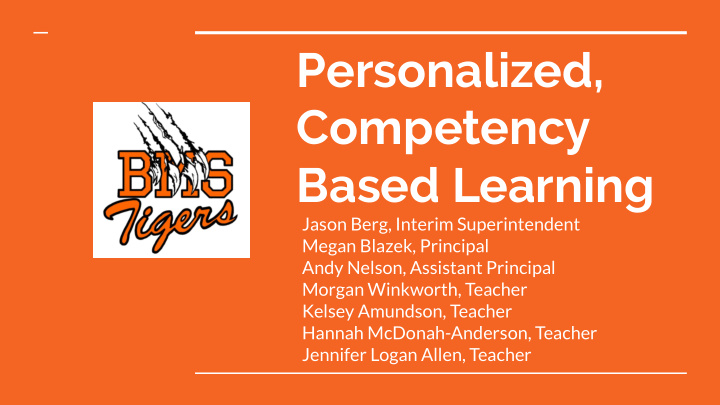 personalized competency based learning