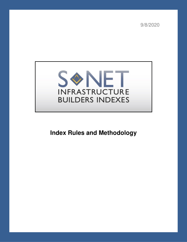 index rules and methodology