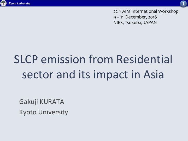 slcp emission from residential sector and its impact in