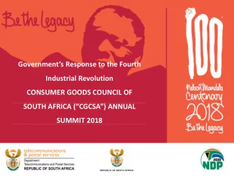 Governments Response to the Fourth  Industrial Revolution  CONSUMER GOODS COUNCIL OF  SOUTH