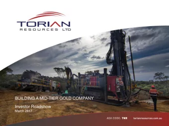 Investor Roadshow  March 2017  IMPORTANT INFORMATION This presentation has been prepared by and