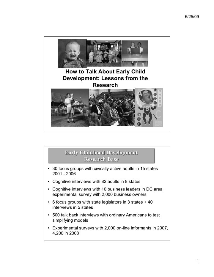 how to talk about early child development lessons from