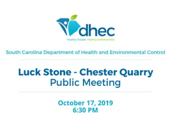 October 17, 2019  6:30 PM  Luck Stone produces crushed stone and  gravel used as the foundation