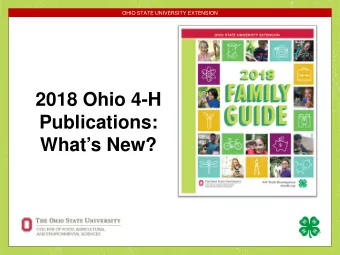 2018 Ohio 4-H  Publications:  Whats New?  Animal Sciences 179R Uniform Rules for Ohio  4-H Horse