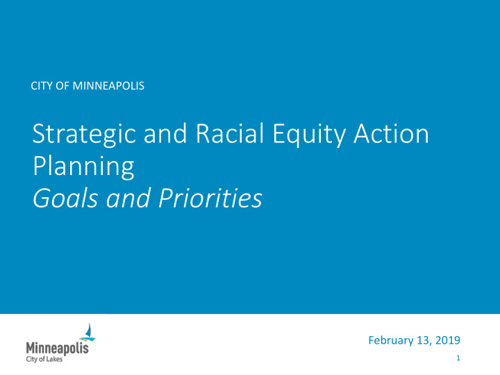 strategic and racial equity action planning goals and