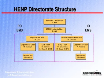 HENP Directorate Structure  HENP Directorate Structure  Associate Lab Director  T. Kirk  PO  IO