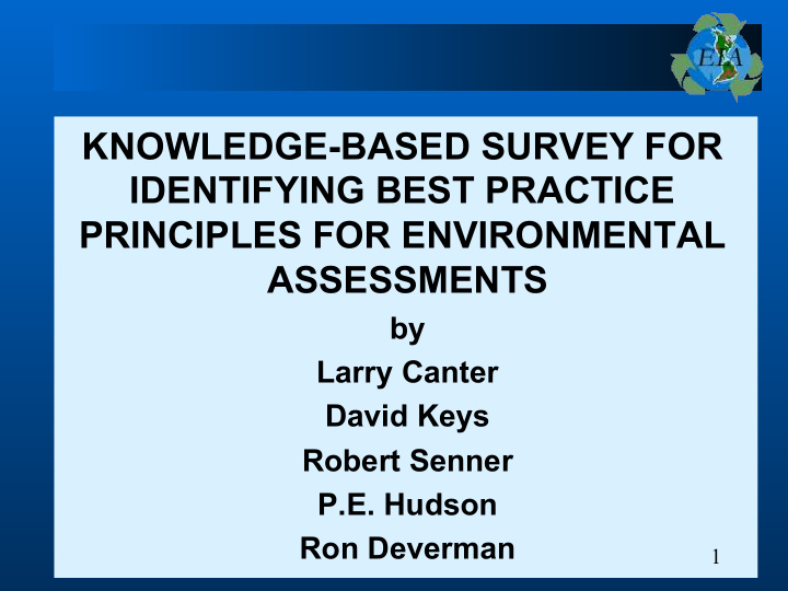 knowledge based survey for identifying best practice