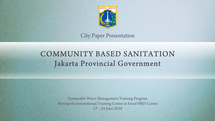 community based sanitation