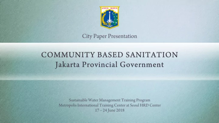 community based sanitation