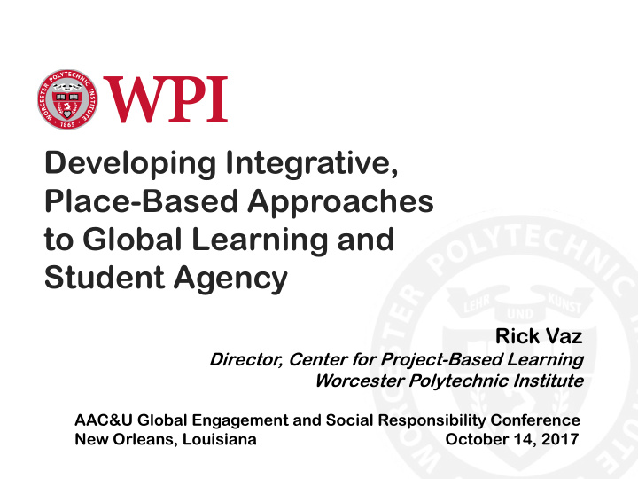 developing integrative place based approaches to global