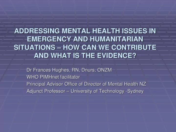 addressing mental health issues in addressing mental