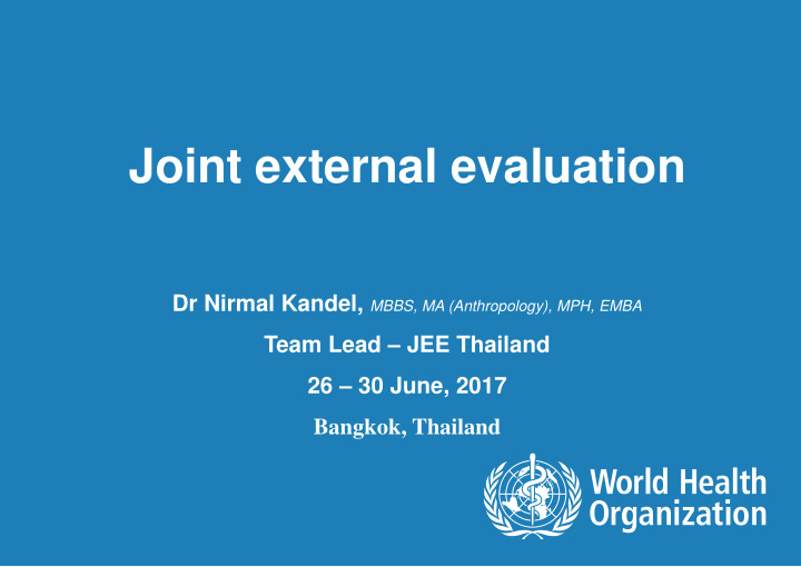 joint external evaluation