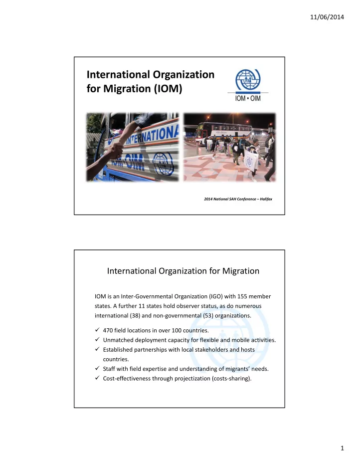 international organization for migration iom