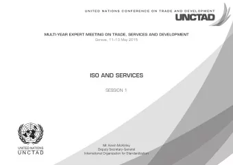 ISO AND SERVICES  SESSION 1  Mr. Kevin McKinley  Deputy Secretary-General  International