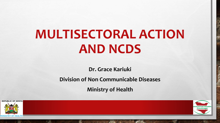 multisectoral action and ncds