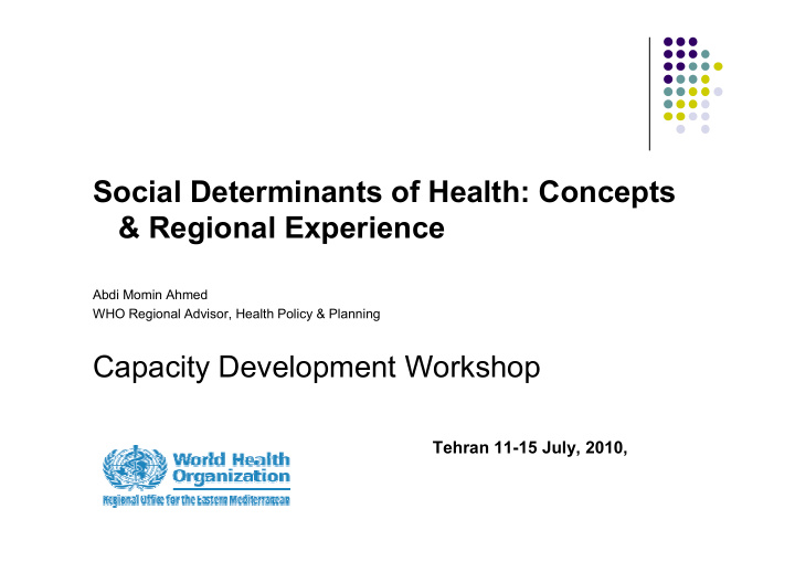 social determinants of health concepts regional experience