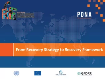 From Recovery Strategy to Recovery Framework  Session Outline  Why a Recovery Framework  1  2  What