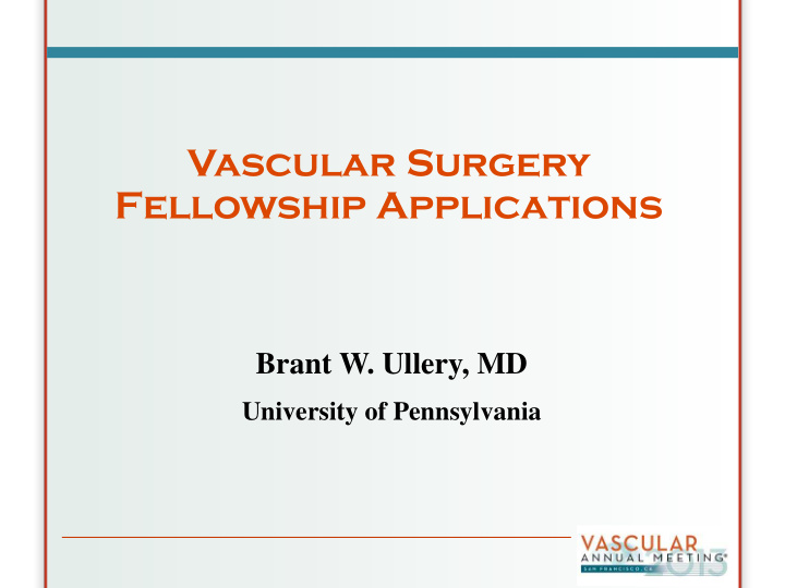 vascular surgery fellowship applications