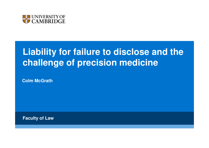 liability for failure to disclose and the challenge of