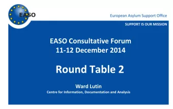 Round Table 2  Ward Lutin  Centre for Information, Documentation and Analysis  Eritrean applicants
