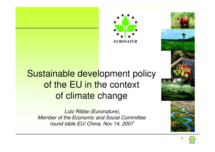 sustainable development policy of the eu in the context
