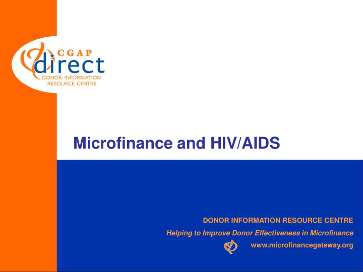 microfinance and hiv aids